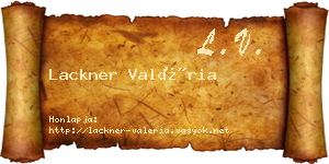 Lackner Valéria névjegykártya
